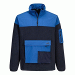 PORTWEST KX378 POLAIRE KX3 1/4 ZIP MARINE FONCÉE / QUARTZ - TAILLE XL