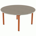 TABLE CARÉLIE MOB ROND Ø120 T3 STR POLY ÉRABLE G. BEIG/PAPAY - MOBIDECOR