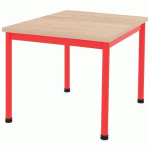 TABLE COMITE 80X80 CM T2 - 4P PLAT STRAT ABS - ACACIA/ROUGE 3020 - RODET