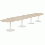 TABLE CONFÉRENCE ELGA PIED COROLLE 480X113 PLATEAU STRATIFIÉ ACACIA/BLANC - MANUTAN COLLECTIVITÉS