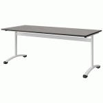 TABLE MALIBU 180X80 T5 DL STR ANTIB BÉTON F186/NOIR BLC 9016