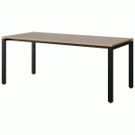 TABLE MALIBU 180X80 T5 SOUDÉ STR ALAISÉ CHÊNE 1146/NOIR 9005