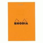 LOT DE 5 - BLOC DE BUREAU RHODIA 7,5 X 10,5 CM AGRAFÉ ORANGE N°11 - 5 X 5 - 80 FEUILLES