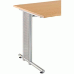 BUREAU ASYMÉTRIQUE PIÈTEMENT C NS18-180X100CM-ÉRABLE-ARGENT - HAMMERBACHER