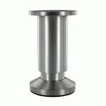 PIED DE MEUBLE - EN ALUMINIUM BROSSÉ - ROND 38 MM - RÉGLABLE - 100 MM BRICOZOR