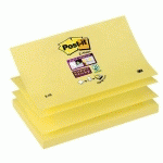 Z-NOTES SUPER STICKY POST-IT - FORMAT 76 X 127 MM - LOT DE 12 BLOCS DE 90 FEUILLES - JAUNE