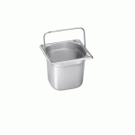 BAC GN BLANCO EN ACIER INOXYDABLE GN 1/6 AVEC POIGNÉES ÉTRIER - 150 MM, CAPACITÉ : 2,2 LITRES