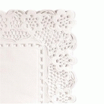DENTELLE RECTANGULAIRE 32X26 CM LITOS BLANC (VENDU PAR 250)