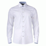 J.HARVEST & FROST YB51 TWILL CHEMISE REGULAR FIT HOMMES BLANC/BLEU CIEL - TAILLE XXXXXL