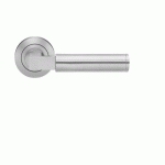 POIGNÉES DE PORTE SUR ROSACES RONDES SÉRIE ER 31 TASMANIA -INOX SATINÉ -BEC DE CANE KARCHER DESIGN