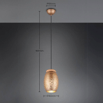 REALITY LEUCHTEN SUSPENSION BIDAR, Ø 15 CM, BRUN CAFÉ, MÉTAL