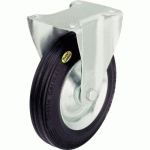ROUL FIXE F=225KG DIAM=160MM ROUE CAOUTCHOUC FLASQUE TOLE - BLICKLE