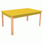 TABLE ERGO RECTANGULAIRE T1 - JAUNE/HÊTRE - MANUTAN COLLECTIVITÉS