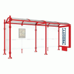 ABRI BUS PROVINCE 5 M CAISSON 1 BARDAGE AGORA ROUGE 3020 - PROCITY