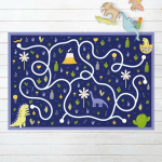 MICASIA - TAPIS EN VINYLE - PLAYOOM MAT DINOSAURS - DINO MOM LOOKING FOR HER BABY - PAYSAGE 2:3 DIMENSION HXL: 100CM X 150CM