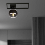EMIBIG LIGHTING PLAFONNIER IMAGO 1D, NOIR/TRANSPARENT, À UNE LAMPE