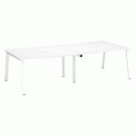 EXTENSION TABLE DE RÉUNION BLANC L 140 X P 126 CM - PIÉTEMENT MÉTAL BLANC - ARCH