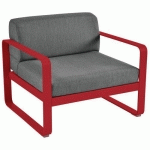 FAUTEUIL BELLEVIE COQUELICOT COUSSINS GRIS GRAPHITE - FERMOB