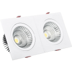 SPOT LED DOWNLIGHT RECTANGULAIRE DOUBLE NEW MADISON 30W COUPE 260X120 MM BLANC CHAUD 3000K - 3200K 24°