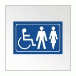 PANNEAU HANDICAPÉ HOMME FEMME RELIEF ET BRAILLE BLEU