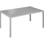 TABLE DE JARDIN EN ALUMINIUM ET PLASTIQUE 150 X 90 X 74,5 CM - GRIS/ARGENT