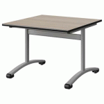 TABLE MALIBU 80X80 T3 DL STRA ACACIA/NOIR GRIS 9006