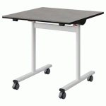 TABLE MALIBU RAB. 80X80 T6 DL ST BÉTON F186/NOIR BLC 9016