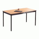 TABLE MODULAIRE MODULA RECTANGLE - L. 140 X P. 70 CM - PLATEAU HETRE - PIEDS NOIRS