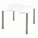 TABLE PMR Ø 140 CM RÉGLABLE STRATIFIÉ - BLANC/GRIS - SUNSET CREATION