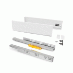 TIROIR VERTEX AVEC PUSH SYNCRO - KIT PARTIEL - H. 93 MM P. 500 MM - BLANC - ACIER EMUCA