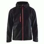 VESTE SOFTSHELL À CAPUCHE NOIR/ROUGE TAILLE S - MANUTAN COLLECTIVITÉS