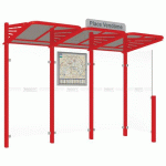 ABRI BUS CONVIVIALE 3 M - BARDAGE LATÉRAL DROIT ROUGE 3020 - PROCITY