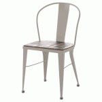 CHAISE TURIA ASS PIN VIEILLI VEINÉ - DOS/PIÈT ACIER TAUPE - JAYSO
