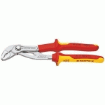 PINCE MULTIPRISE COBRA® 250MM - BI-MATIÈRE - CHROMÉE - ISOLÉE 1000V - KNIPEX