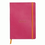RHODIARAMA CARNET SOUPLE A5 160 PAGES DOT PAPIER IVOIRE 90G FERMETURE ÉLASTIQUE - FRAMBOISE - LOT DE 2