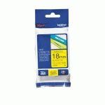 RUBAN LAMINÉ BROTHER 18 MM TZE 641 JAUNE ÉCRITURE NOIRE