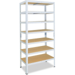 SHELFPLAZA - HOME 230X90X30CM ÉTAGÈRE CHARGE LOURDE BLANC / ETAGERE METALLIQUE 7 NIVEAUX / 125KG CAPACITÉ CHARGE / ETAGERE EN METAL, ÉTAGÈRES DE