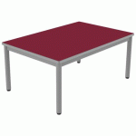 TABLE CARÉLIE 120X80 T2 - 4P STRAT POLYU. CERISE GRIS/9006 - MOBIDECOR