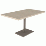 TABLE MENORCA 140X80 T6 ÉP. 40 MM STR ABS ÉRABLE G./NOISETTE - MOBIDECOR