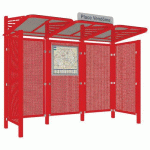 ABRI BUS CONVIVIALE 3 M ACIER BARDAGES LATÉRAUX ROUGE 3020 - PROCITY