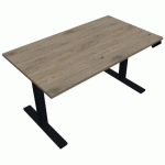BUREAU MOTORISÉ L140XP80 CM ÉP.25 MM CHÊNE BRUNSWICK/NOIR - EOL