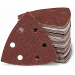 LOT DE 100 TRIANGLES ABRASIFS DELTA / 6 TROUS / 93 X 93 X 93 MM / GRAIN 80 / POUR PONCEUSE DELTA / FEUILLES ABRASIVES / TAMPONS ABRASIFS