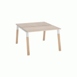 PÔLE 2 BUREAUX ECLA CHÊNE CLAIR L 120 X P 60 CM PIEDS MÉTAL BLANC FINITION BOIS
