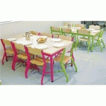 TABLE FIXE 4 PIEDS ALIZÉE 160X80 T6 ROUGE - RAL 3020