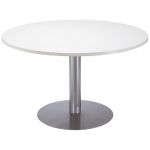 TABLE MODULAIRE RONDE - PIÈTEMENT TULIPE BLANC - PLATEAU BLANC