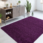 80X80 ROND - TAPIS SHAGGY SHAGGY DRE VIOLET 80X80 ROND OEKO TEX® EN POLYPROPYLÈNE DOUX ET SOYEUX - VIOLET