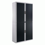 ARMOIRE EASY OFFICE HAUTEUR 204 CM CORPS BLANC RIDEAUX COLORIS NOIR - MANUTAN COLLECTIVITÉS