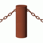 BORNE BARCELONE Ø 22 CM 2 ANNEAUX - ZINC ASPECT CORTEN - PROCITY