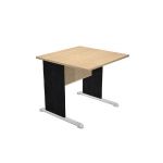 BUREAU DROIT PRONTO TENDANCE - L.80 X P.80 CM - PLATEAU CHÊNE - PIEDS L NOIR