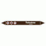 LOT DE 5 - MARQUEUR DE TUYAUTERIE - TOLUÈNE - VINYLE LAMINÉ - NFX 08-105 450 X 52 MM